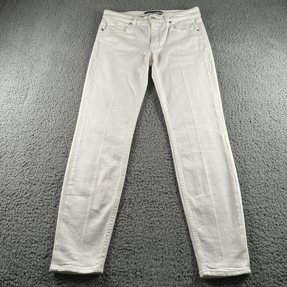 Ralph Lauren Purple Label 400 SLim Straight Jeans Womens 26 White Low Rise Italy
